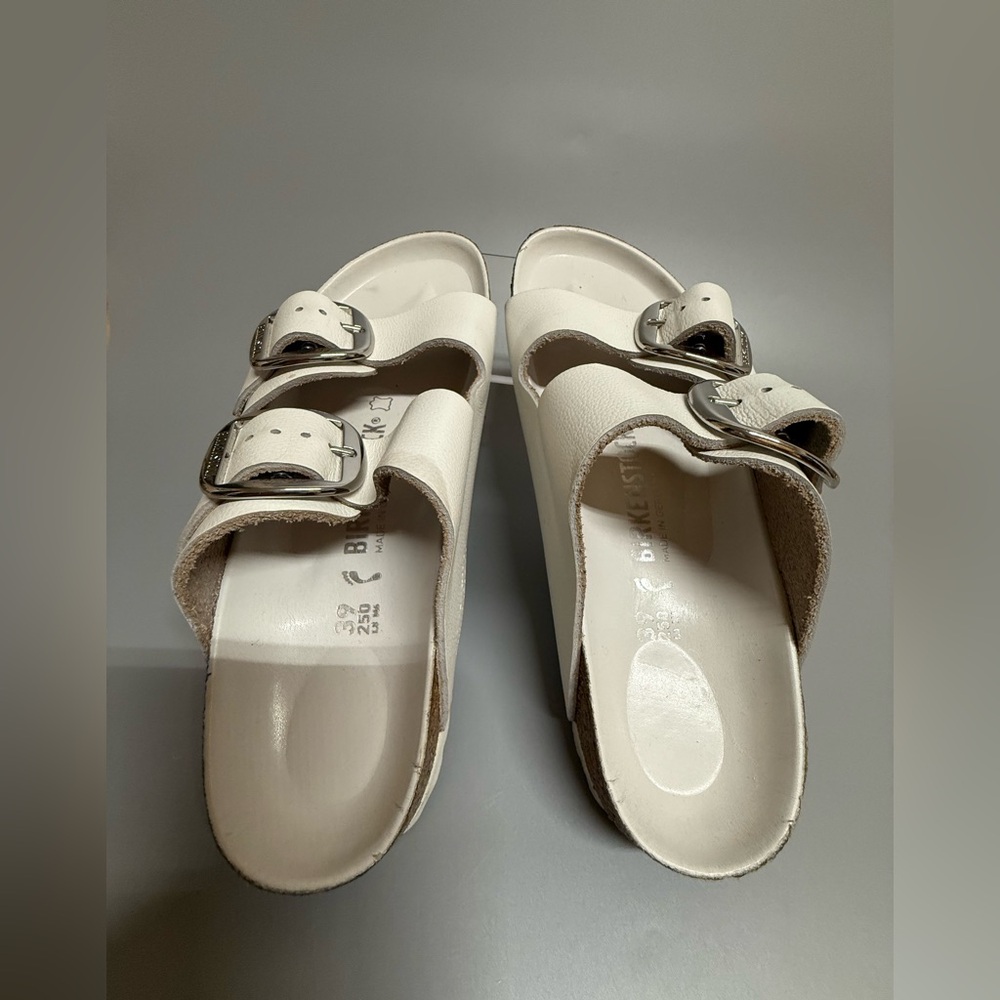 BIRKENSTOCK ARIZONA BIG BUCKLE WOMEN SANDALS WHITE 39 - Picture 4 of 11
